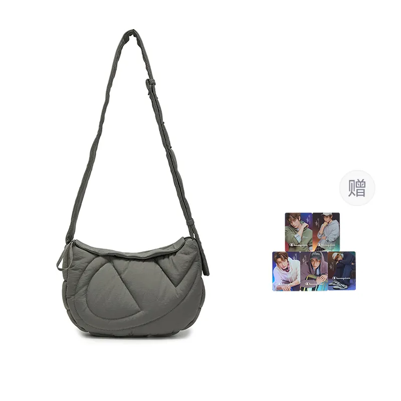Champion Fabric Crossbody Bags Unisex Black/Wolf Tooth Gray/New Ecru