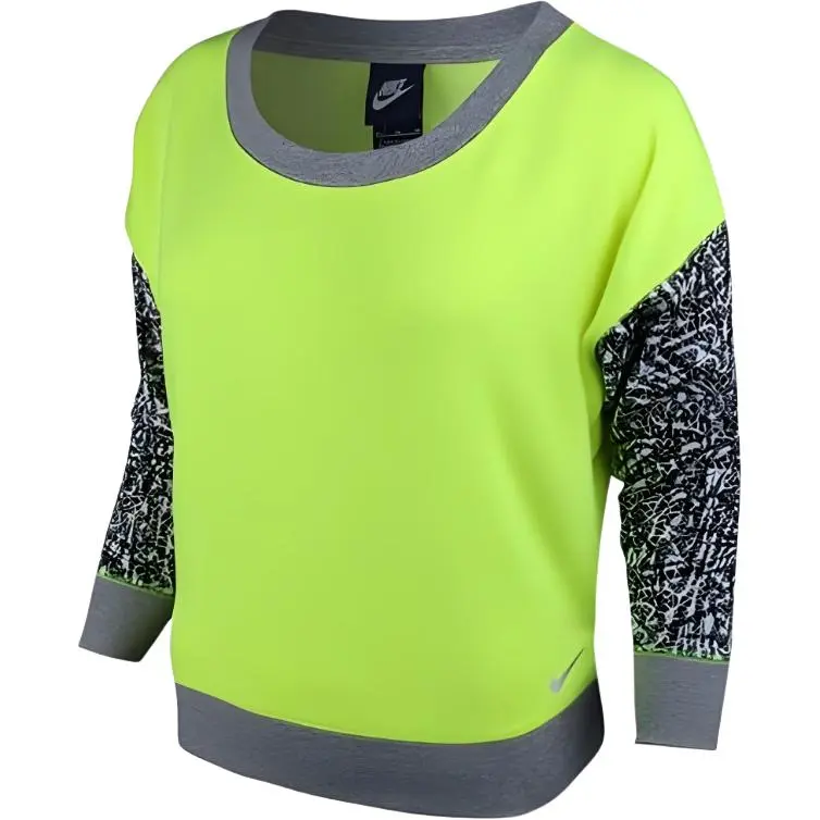 Nike Sweatshirts Women's Neon Yellow Crew Neck Moderate