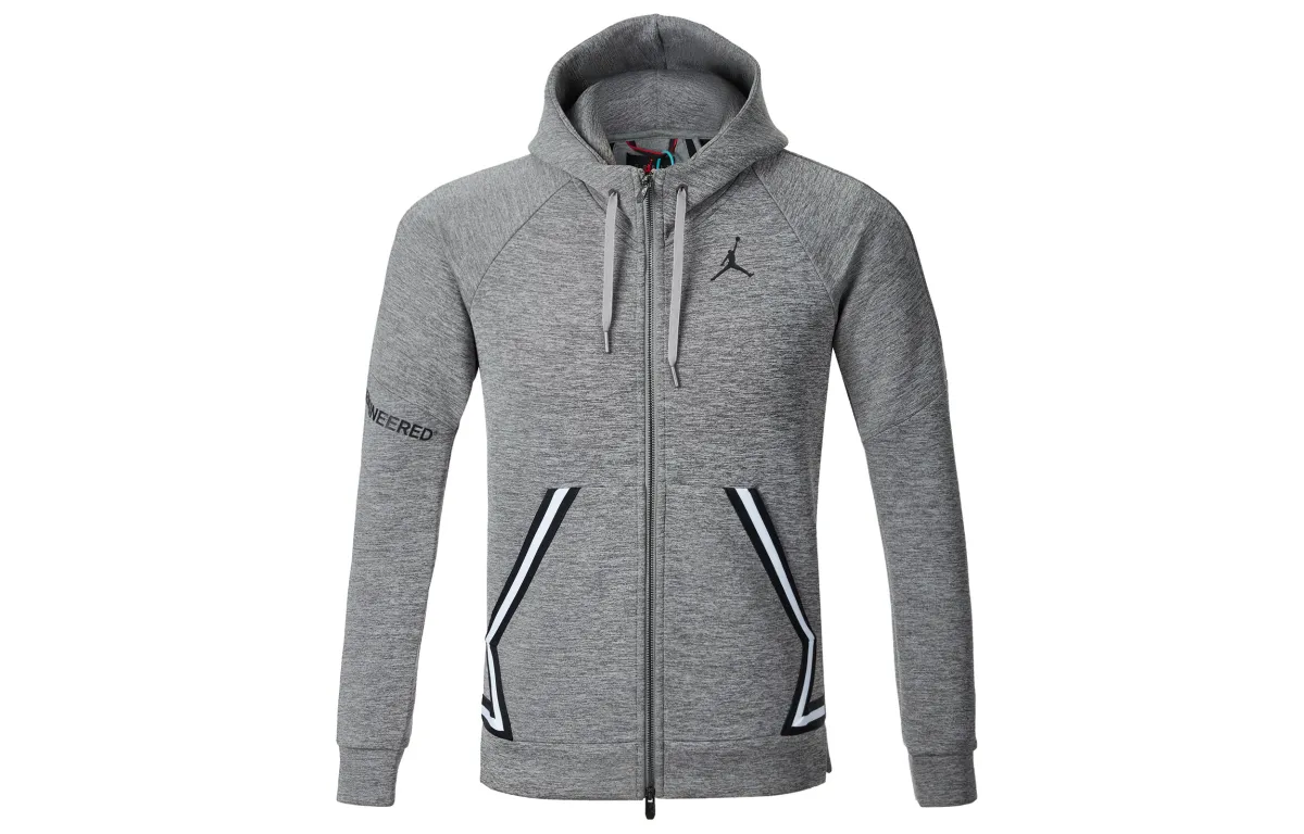 Jordan Jackets Unisex Gray Hooded Moderate Other