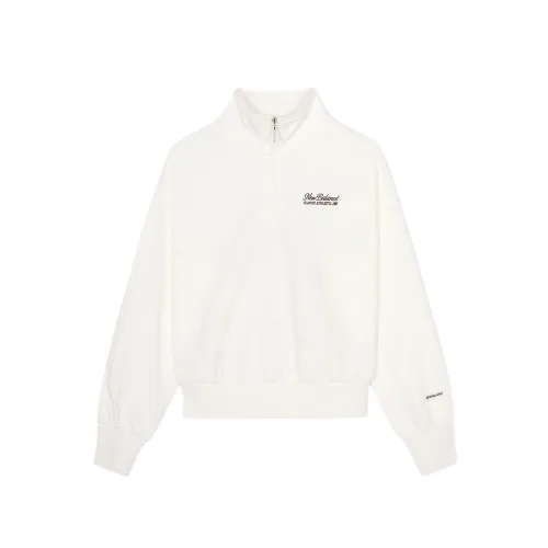 New Balance Sweatshirts Women's Cream Stand Collar Moderate