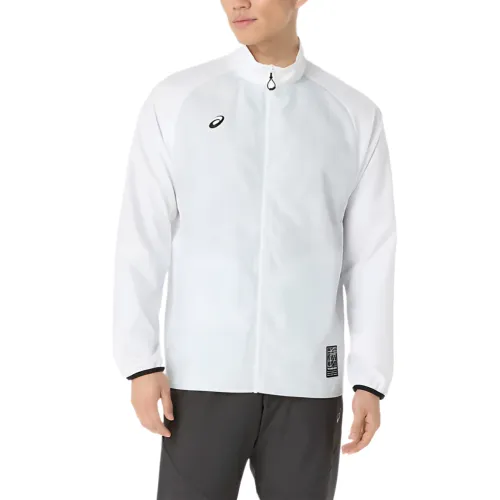 ASICS Jackets Men's White Stand Collar Moderate Other