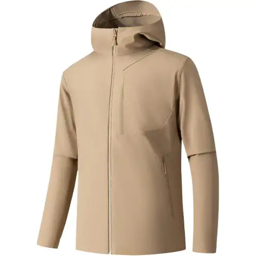 ANTA Jackets Men's Twilight Dewy Umber Hooded Thickened Soft Shell