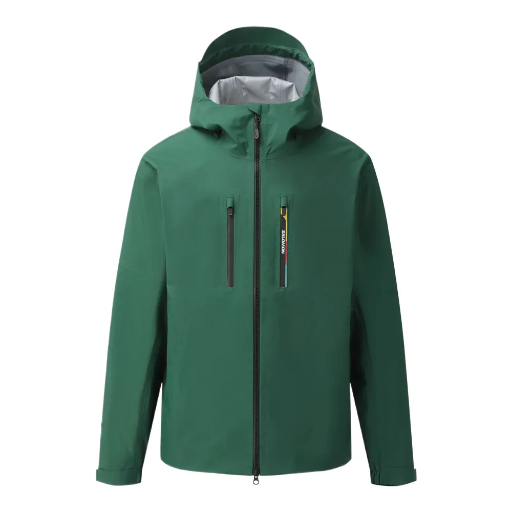 SALOMON UNI Jackets Unisex Garden Green Hooded (Non-detachable) Moderate Straight Fit