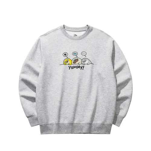 ANTA Sweatshirts Unisex CDWDD14 Gray Heather Gray 1 Crew Neck Moderate