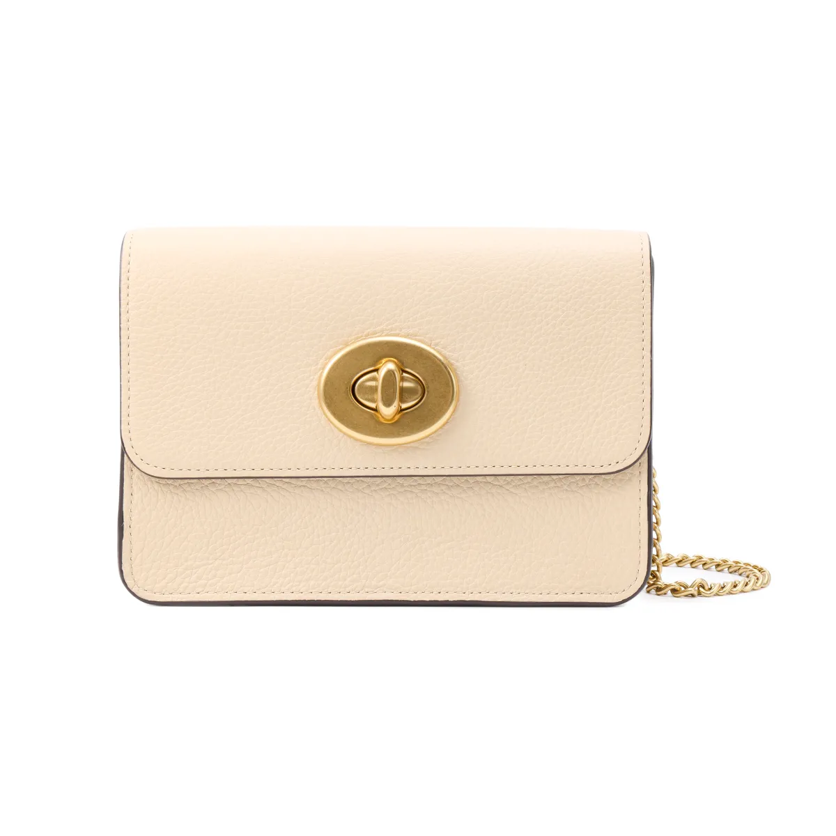 COACH Jennifer Special Collaboration Bowery Pebbled Leather Crossbody Bags Small Women's Beige Yellow