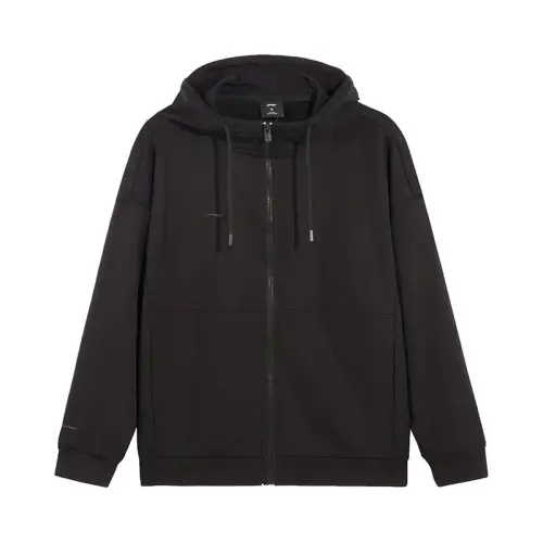 Li Ning Sweatshirts Women's Black Crew Neck Moderate Cardigan