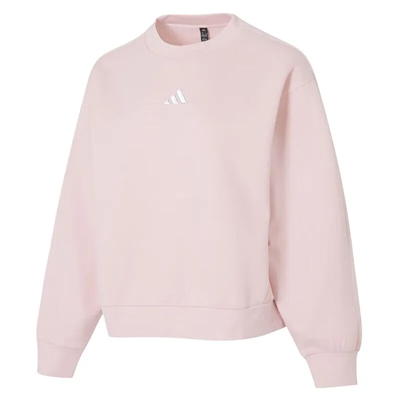 Adidas Sweatshirts Women's Pink Crew Neck Moderate Regular