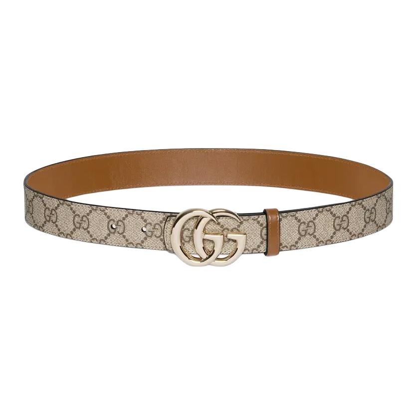 Ремень Gucci GG Marmont (бежево-коричневый)