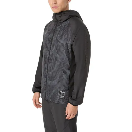 ASICS Jackets Men's Gray Hooded Moderate