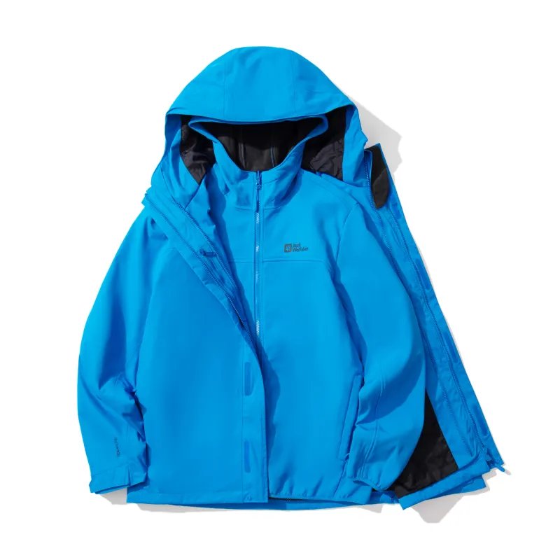 Jack Wolfskin LAXX Treasure Warm Soft Shell Liner Detachable 3-in-1 Hiking Outdoor Hiking Urban Life/Travel/Commuting Waterproof Breathable Water Repellent Jacket Men's Style