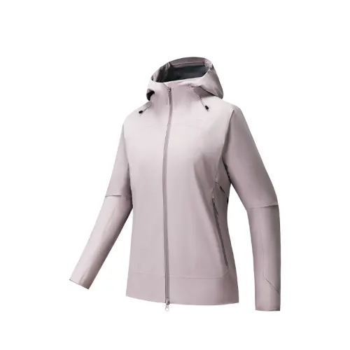 ANTA Outdoor Collection Windbreaker Jackets Women's Magic Carpet Gray Hooded Moderate