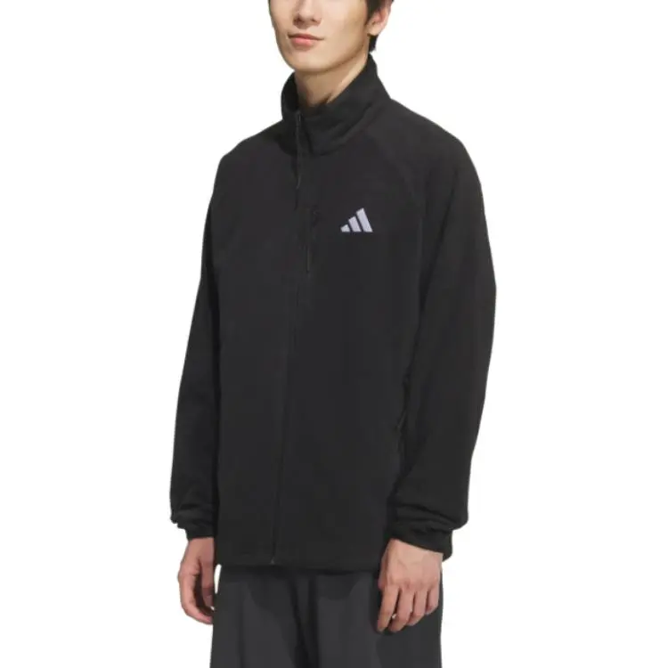 Adidas Jackets Unisex Black Turtleneck Moderate Straight Fit