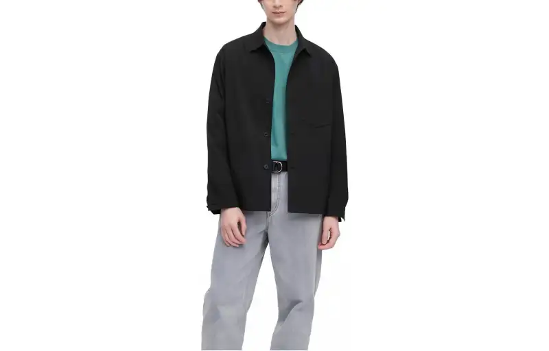 UNIQLO Jackets Men's Black Lapel Moderate Other