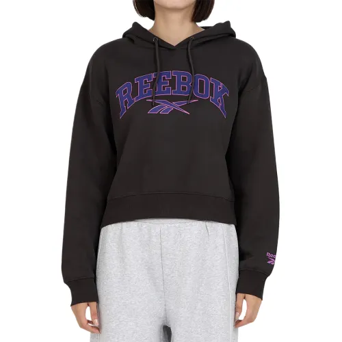 Reebok Sweatshirts Women's Black Hooded Moderate
