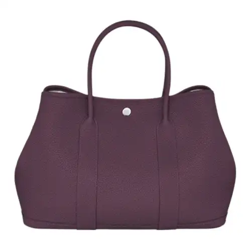 HERMES Garden Party Negonda Calfskin Handbag 36 Women's N5 Black Currant Cassis Black Currant