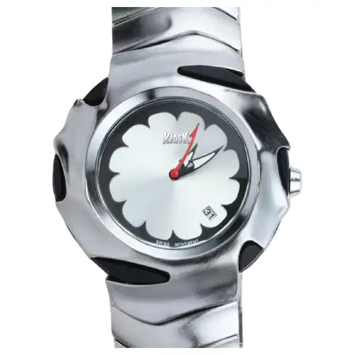 KIOSK Silver Luxury American Fossil Quartz Movement Stainless Steel Watchband Watch Unisex Blue Dial