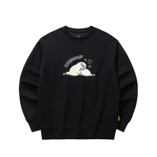 ANTA Sweatshirts Unisex Basic Black 3 Crew Neck Moderate