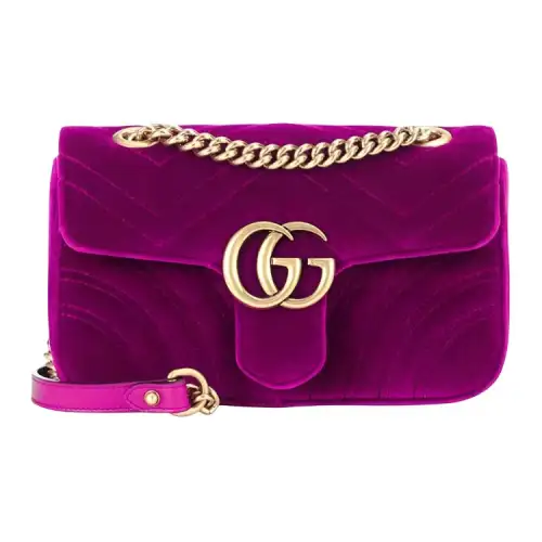 GUCCI GG Marmont Velvet Crossbody Bag, Shoulder Bag Women's Dark Purple