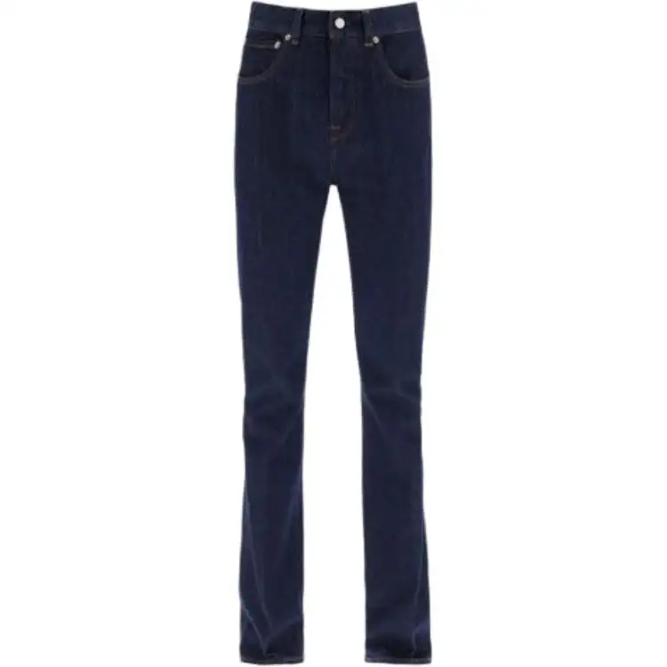 Golden Goose Jeans Women's Dark Blue Moderate Wide Leg Pants