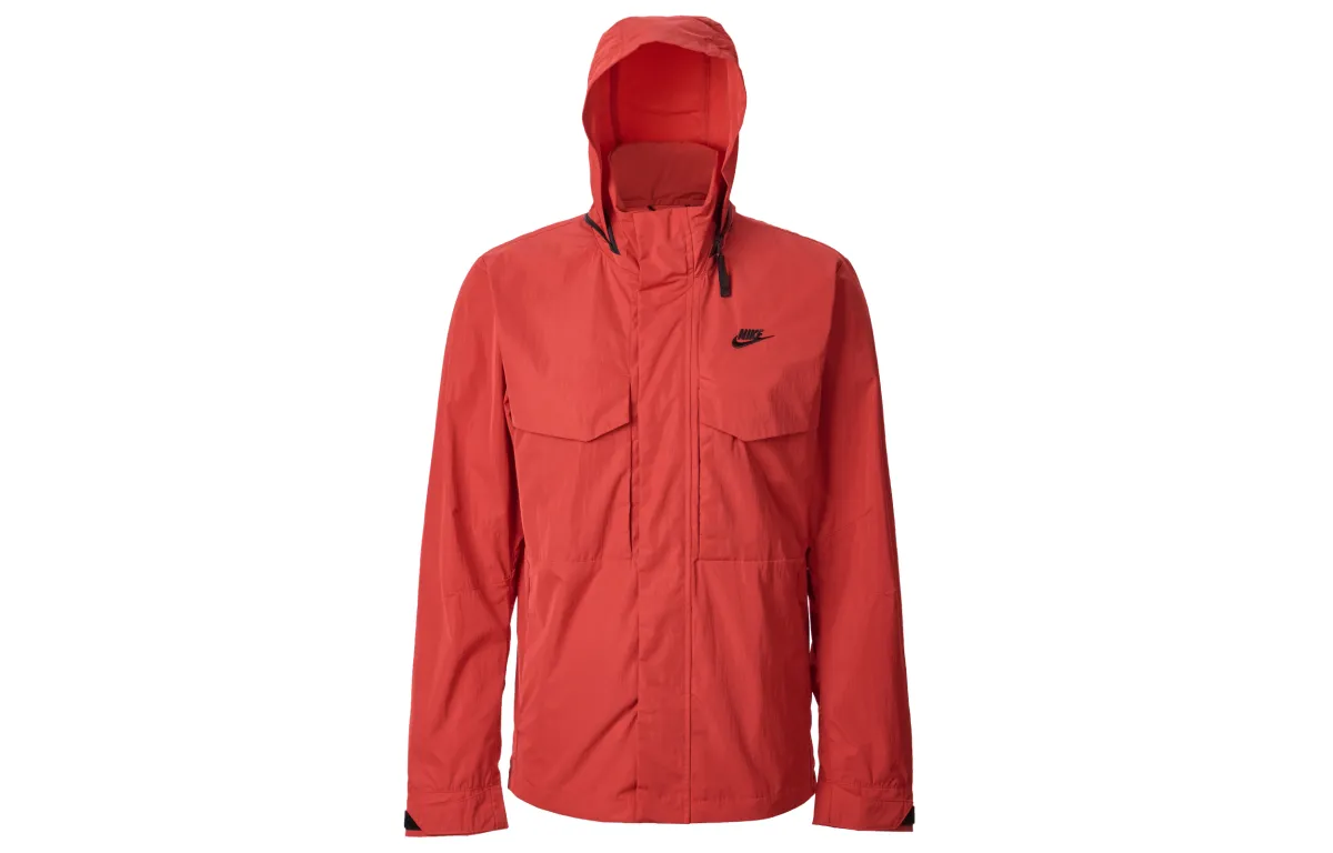 Nike Jackets Men's Red Hooded Moderate Other