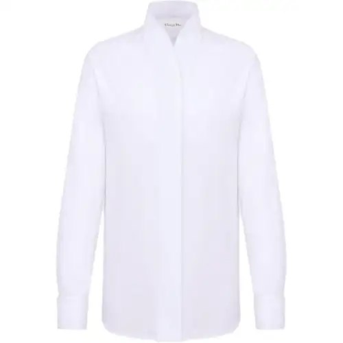 DIOR Shirts Women's White Lapel Moderate