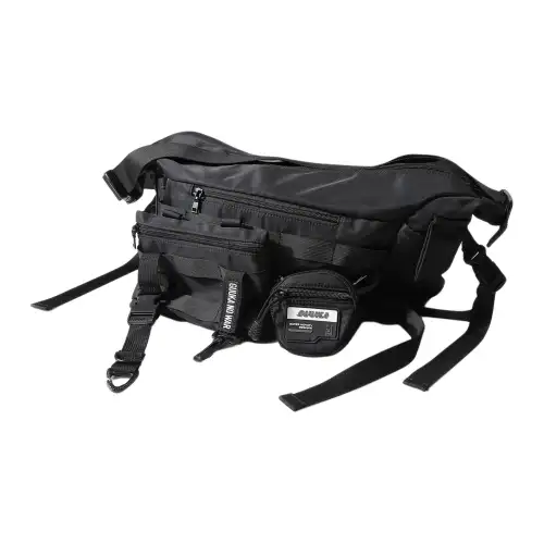 Guuka Nylon Fabric Messenger Bag Crossbody Bag Regular Unisex Black