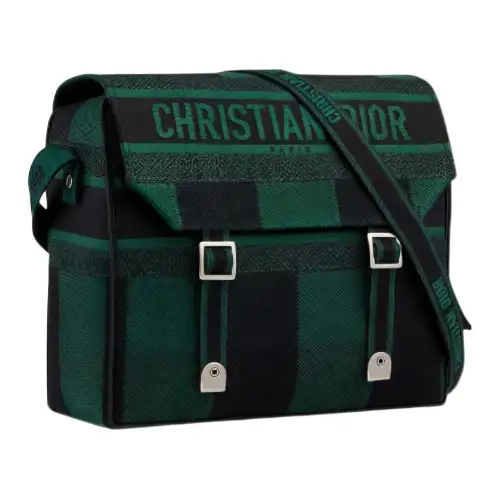 DIOR DiorCamp Canvas Messenger Bag, Shoulder Bag, Crossbody Bag Men's Green/Black