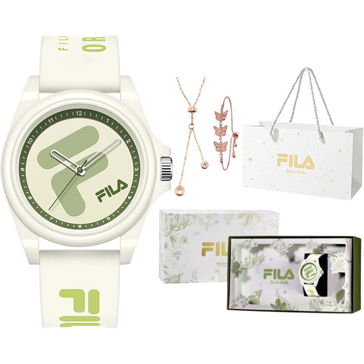 Часы Fila Miracle Flower (бежевые) — Коробка «Встреча» [Часы + Браслет в форме сердца + Сумка для покупок] — фото 10