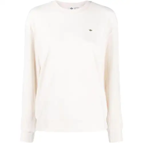 Adidas Originals Sweatshirts Women's Ecru Crew Neck Moderate Regular