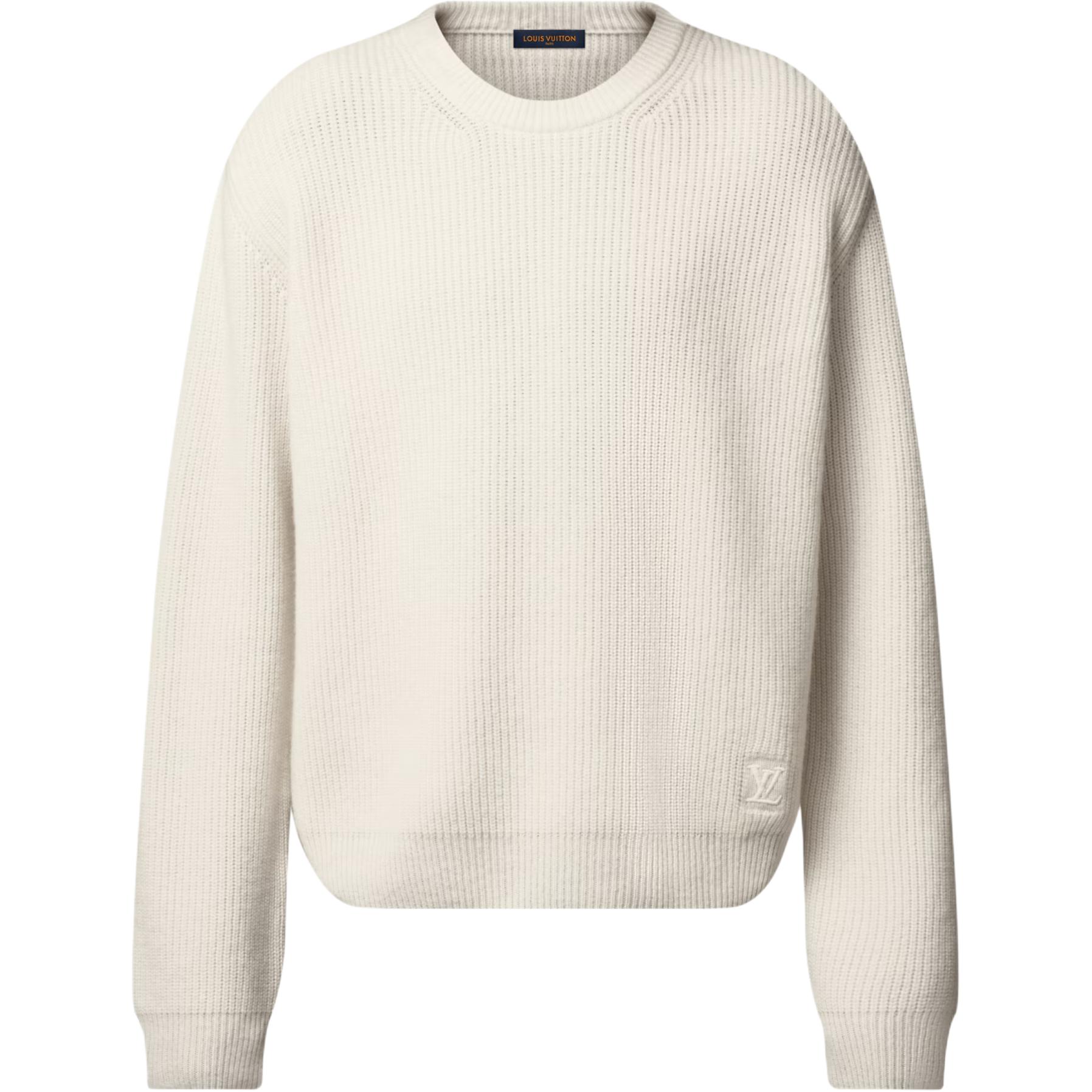 LOUIS VUITTON Embroidered Signature Cashmere Crewneck