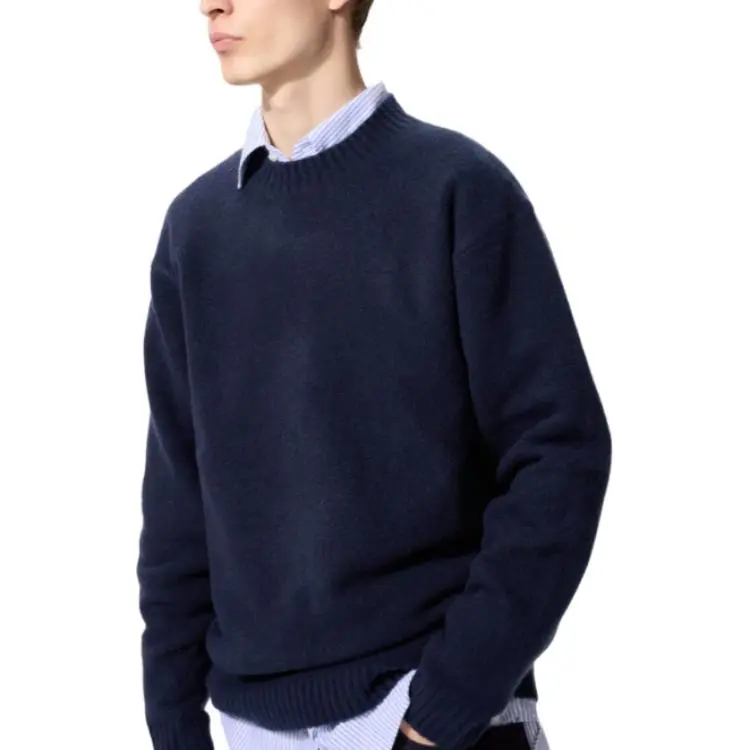 UNIQLO Sweaters Men's Dark Blue Crew Neck Moderate