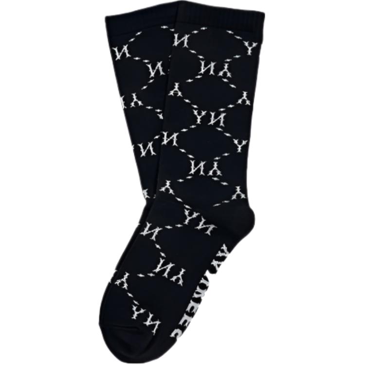 MLB Old Flower Crew Socks Unisex Black