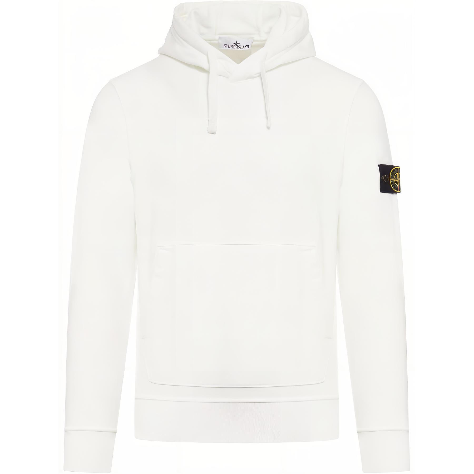 Мужское худи STONE ISLAND Logo (белое)