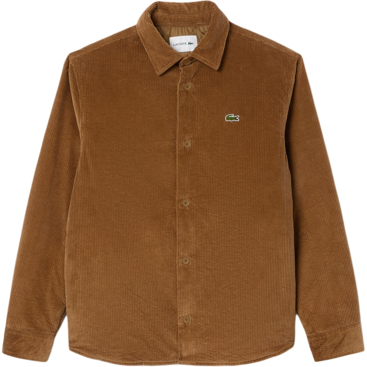 Мужская рубашка LACOSTE (однотонная синяя)