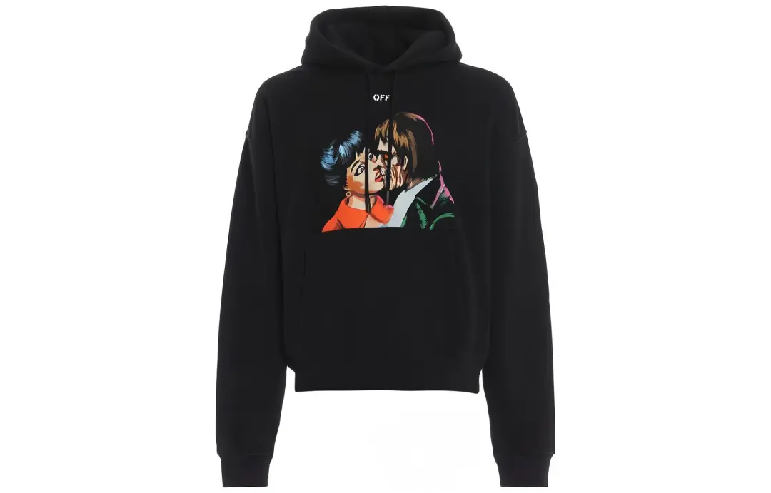 OFF WHITE Kiss Graphic Print Hoodie