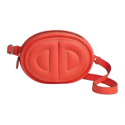 HERMES In The Loop Swift Calfskin Pig Nose One Shoulder Crossbody Fanny Pack Women's Orange