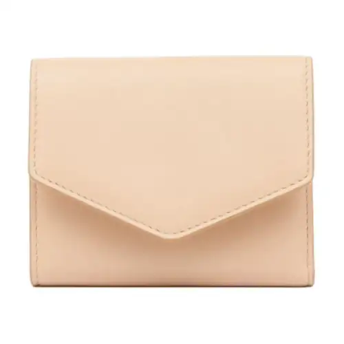 Maison Margiela Foldable Cow Leather Wallet Women's Beige