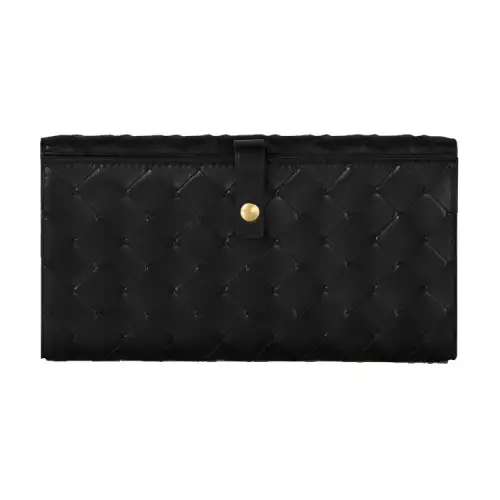 Bottega Veneta Bottega Veneta Luggage Collection Cow Leather Wallet Women's Black