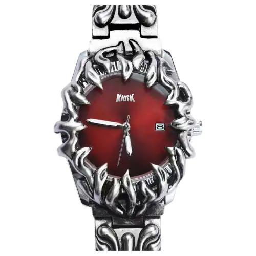 KIOSK Y2K Trendy Fashion Retro Wrist Watch Silver Luxury American Fossil Quartz Movement Stainless Steel Watchband