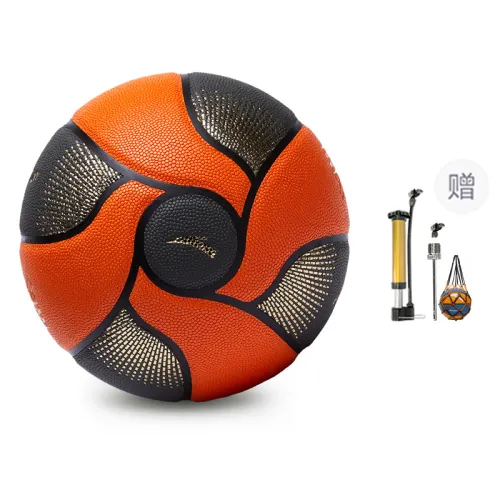 Anta Panacea PU Basketball Anti-slip and Wear-Resistant Black Orange No. 7 Training Men's National Version