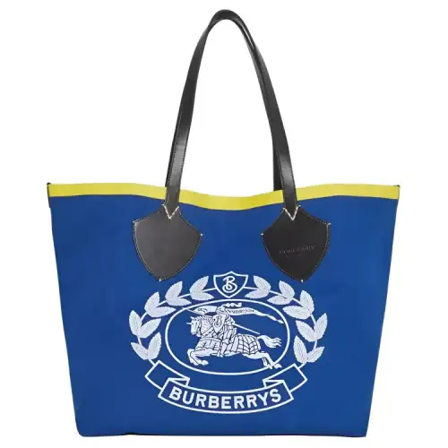 Burberry Cotton Handbag, Shoulder Bag Large Unisex Marine Blue