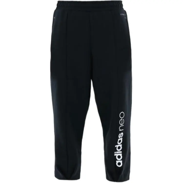 Adidas Originals Knitted Sweatpants Women's Black Moderate Straight Fit Pants