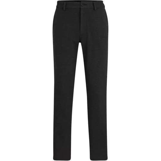 HUGO BOSS Trousers In Structured Performance Stretch Material Suit Pants Men's Black