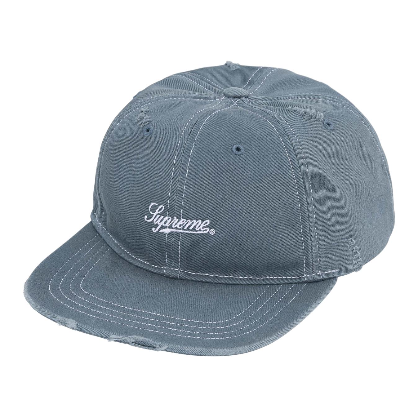 Кепка Supreme Distressed Script (синяя)