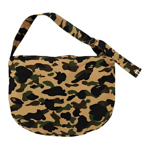 A BATHING APE Cotton One Shoulder Handbag Men's Yellow