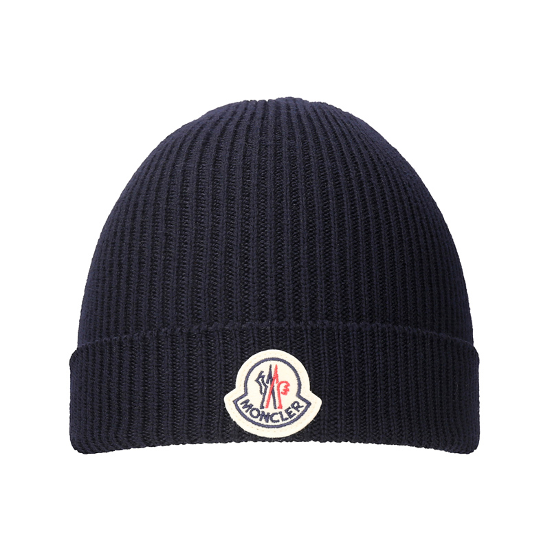 Мужская шапка Moncler (темно-синяя)