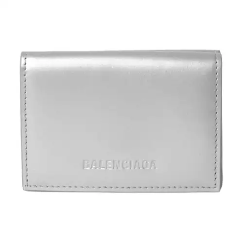Balenciaga ESSENTIAL Calfskin Wallet Mini Women's Silver