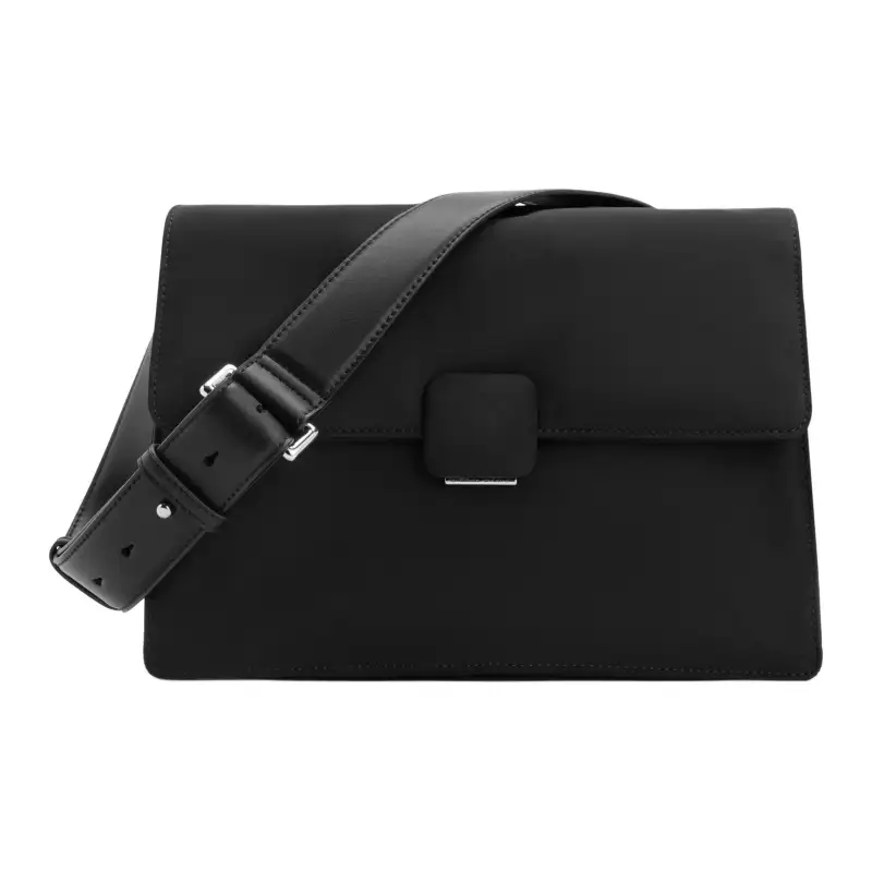CHARLES&KEITH Nylon Messenger Bag Crossbody Bag Medium Women's Black/Beige