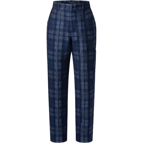 LOUIS VUITTON Monogram Tartan Denim Pants