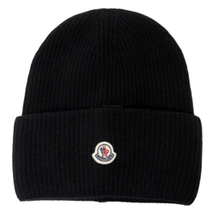 Женская шапка Moncler (черная)